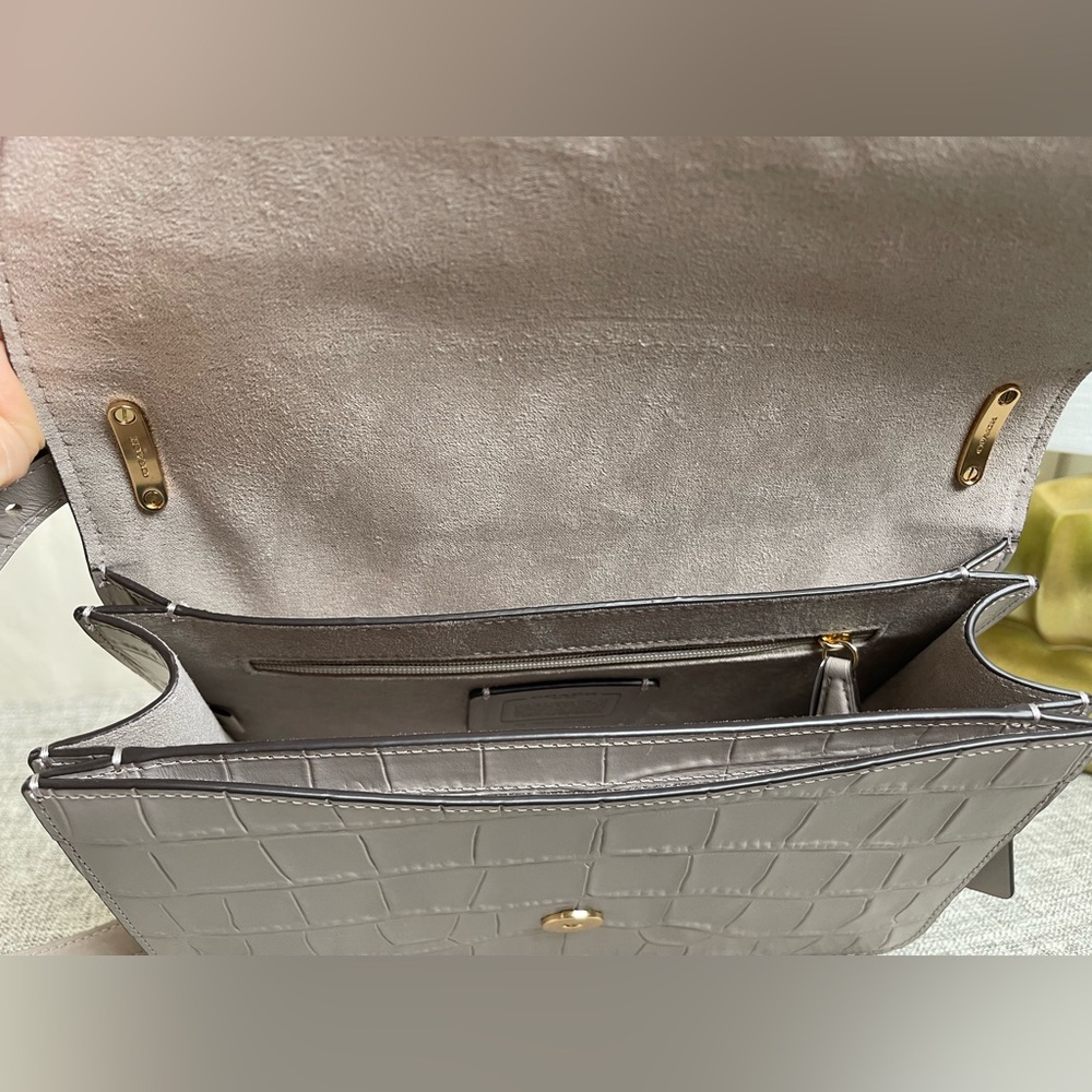 $129(New) Coach Morgan Square Crossbody Bag In Croc- Embossed Leather - Picture 9 of 12